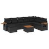 vidaXL sofas&aelig;t til haven 9 dele med hynder polyrattan sort