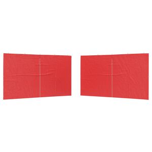 vidaXL Festasidev&aelig;g 2 stk. 400 x 195 cm R&oslash;d PE og st&aring;l