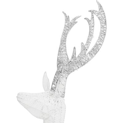 vidaXL rensdyrfamilie 201 LED'er juledekoration hvid og sølvfarvet