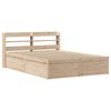 vidaXL sengeramme med sengegavl 135x190 cm massivt fyrretr&aelig; hvid
