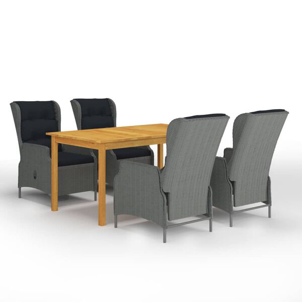 vidaXL spisebordss&aelig;t til haven 5 dele lysegr&aring;