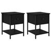 vidaXL Sengebord 2 stk. Sort eg 34 x 35,5 x 45 cm Konstrueret tr&aelig;