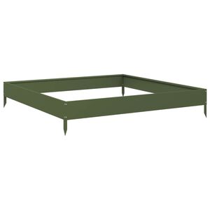 vidaXL h&oslash;jbed 100x100x18,5 cm st&aring;l olivengr&oslash;n