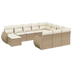 vidaXL sofas&aelig;t til haven 11 dele med hynder polyrattan beige
