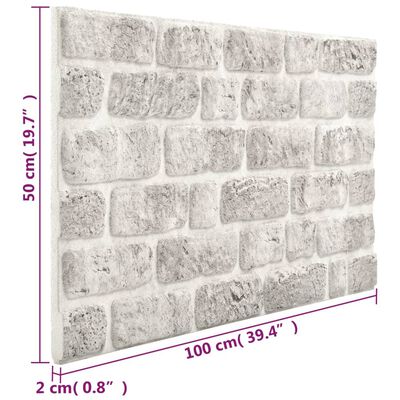vidaXL 3D-vægpaneler 10 stk. EPS murstensdesign lysegrå