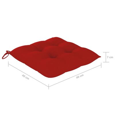 vidaXL sædehynder 4 stk. 40 x 40 x 8 cm rød
