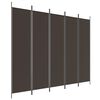 vidaXL 5-panels rumdeler 250x200 cm stof brun