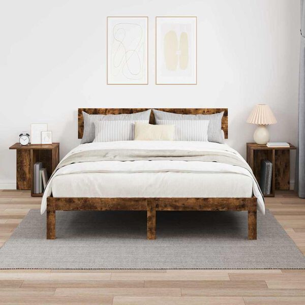 vidaXL Endebord 2 pcs R&oslash;get eg 37 x 32 x 40 cm Konstrueret tr&aelig;