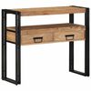 vidaXL Konsolbord med skuffe Brun 90 x 33 x 75 cm Massivt Akacietr&aelig;