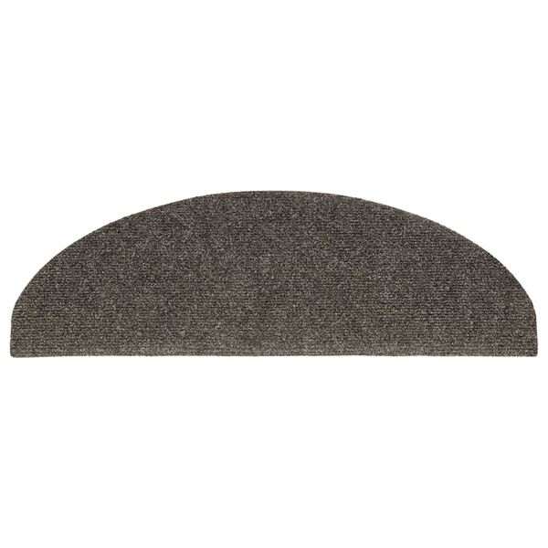 vidaXL trappemåtter selvklæbende 30 stk. 65x21x4 cm antracit halvrund store