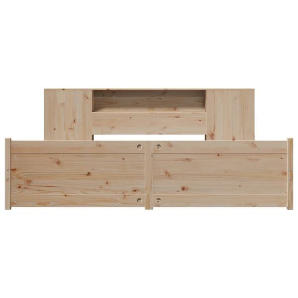 vidaXL seng med reol uden madras 180x200 cm massivt fyrretr&aelig;