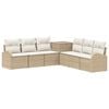 vidaXL Sofa S&aelig;t 7 stk. Beige og cremehvid Poly Rattan og St&aring;l