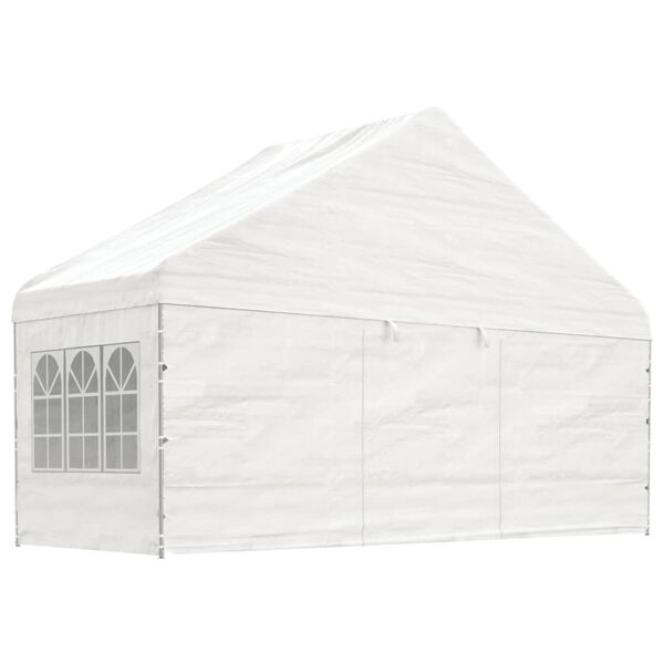 vidaXL pavillon med tag 15,61x5,88x3,75 m polyethylen hvid