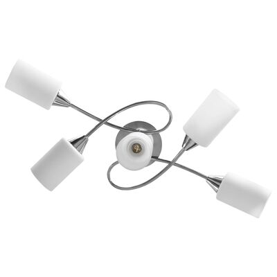 vidaXL loftlampe med keramiske lampeskærme til 5 E14-pærer hvid