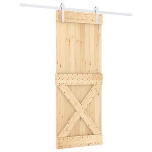vidaXL Skyded&oslash;r Natur og hvid 80 x 210 cm Massivt Fyrretr&aelig;