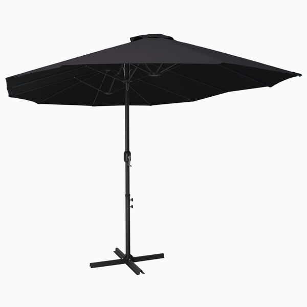 vidaXL parasol med aluminiumsstang 460x270 cm sort