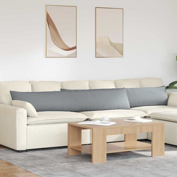 vidaXL Sofapuder 2 pcs Lysegrå 200 x 40 cm Stof