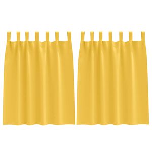 vidaXL M&oslash;rkl&aelig;gningsgardiner med ringe 2 stk. Sennepsgul 140 x 140 cm