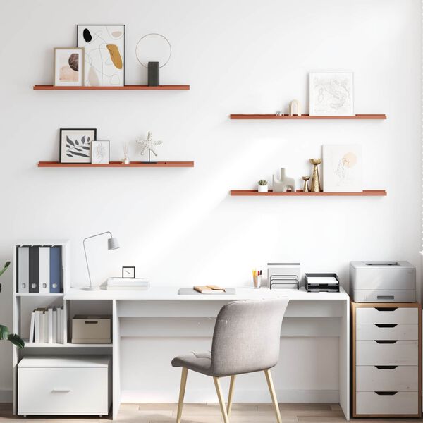 vidaXL V&aelig;ghylde med hylde 4 pcs R&oslash;d 100 x 9 x 3 cm Konstrueret tr&aelig;