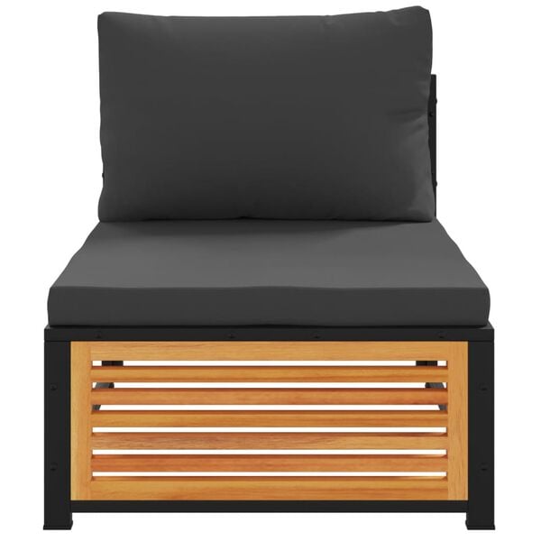 vidaXL sofamodul med hynder uden arml&aelig;n massivt akacietr&aelig;