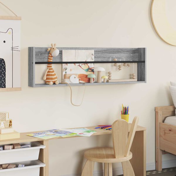 vidaXL Magasin Rack Gr&aring; Sonoma 100 x 12 x 30 cm Konstrueret tr&aelig;