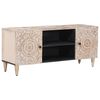 vidaXL TV-skab Hvid 105 x 33,5 x 46 cm Massivt mangotr&aelig;