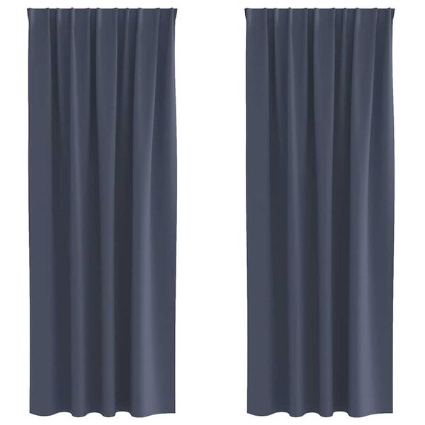 vidaXL M&oslash;rkl&aelig;gningsgardiner med ringe 2 pcs Antracit 260 x 140 cm