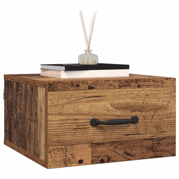 vidaXL Natskab med skuffe Gammelt tr&aelig; 35 x 35 x 20 cm Konstrueret tr&aelig;