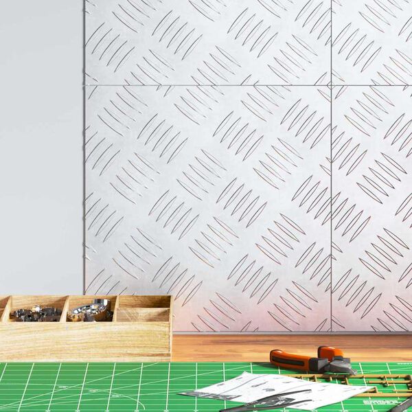 vidaXL Trappe Tread Firkantet 4 pcs S&oslash;lv 30 x 30 cm Aluminium