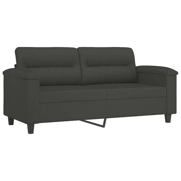vidaXL 2-personers sofa m. puder hynder 140 cm mikrofiberstof m&oslash;rkegr&aring;