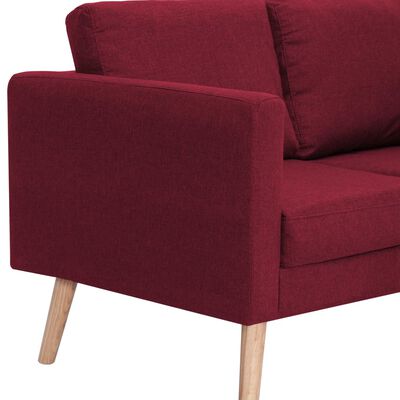 vidaXL 3-personers sofa i stof rødvinsfarvet