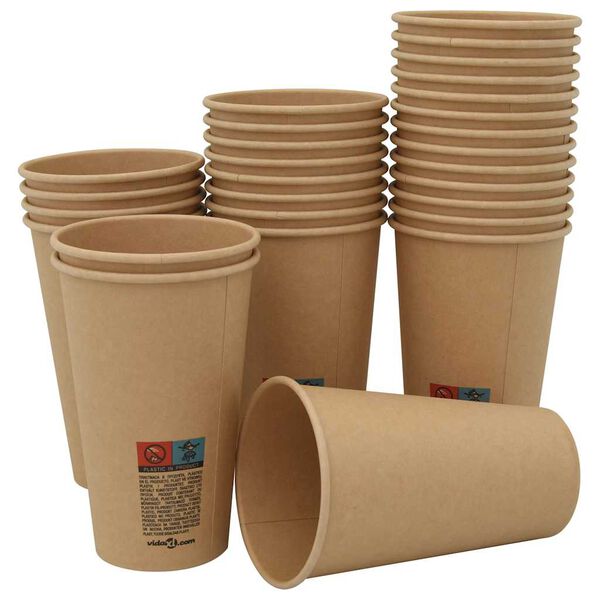 vidaXL kaffekopper af papir 1000 stk. 16oz 400ml brun