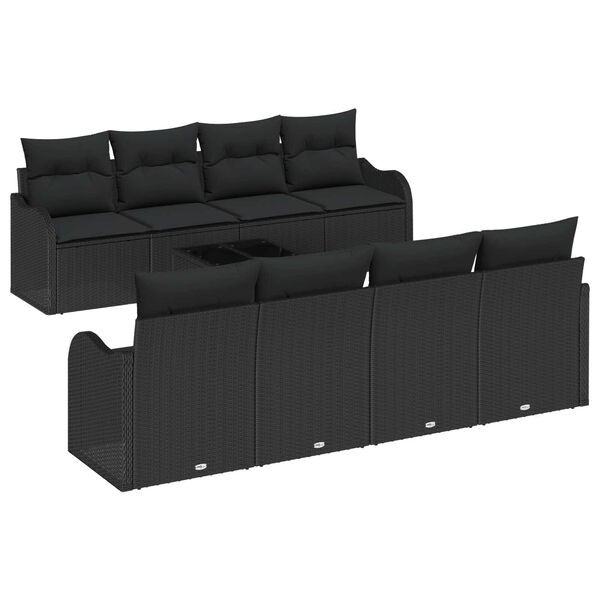 vidaXL Havesofa S&aelig;t Sort 55 x 55 x 37 cm polyrattan