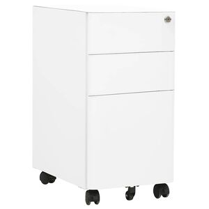 vidaXL mobilt arkivskab 30x45x59 cm st&aring;l hvid