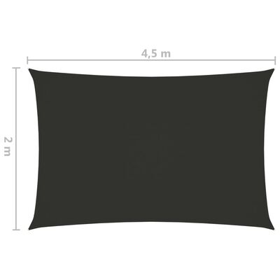 vidaXL solsejl 2x4,5 m rektangulær oxfordstof antracitgrå