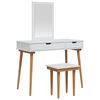 vidaXL Makeupbord S&aelig;t FAUSKE 3 stk. Hvid 100 x 50 x 143 cm