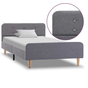 vidaXL sengestel 90x200 cm stof lysegr&aring;