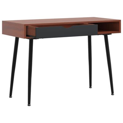 vidaXL skrivebord med skuffe 110x50x75 cm konstrueret træ brun