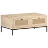 vidaXL sofabord 90x50x37 cm massivt mangotr&aelig; og naturr&oslash;r