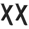 vidaXL spisebordsben X-formet 2 stk. sort 90 x (72-73) cm st&aring;l