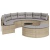 vidaXL sofas&aelig;t til haven 3 dele halvrund polyrattan beige