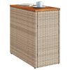 vidaXL havebord med trætop 58x27,5x55 cm polyrattan beige