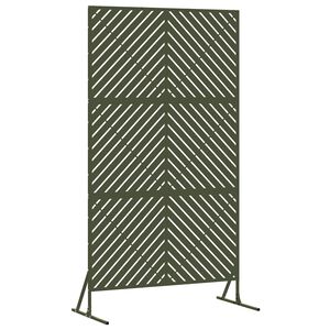 vidaXL Privatlivssk&aelig;rm 100 x 50 x 180 cm St&aring;l Olivengr&oslash;n