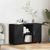 vidaXL Sideboard med hylde Sort 88,5 x 30,5 x 55,5 cm Konstrueret tr&aelig;