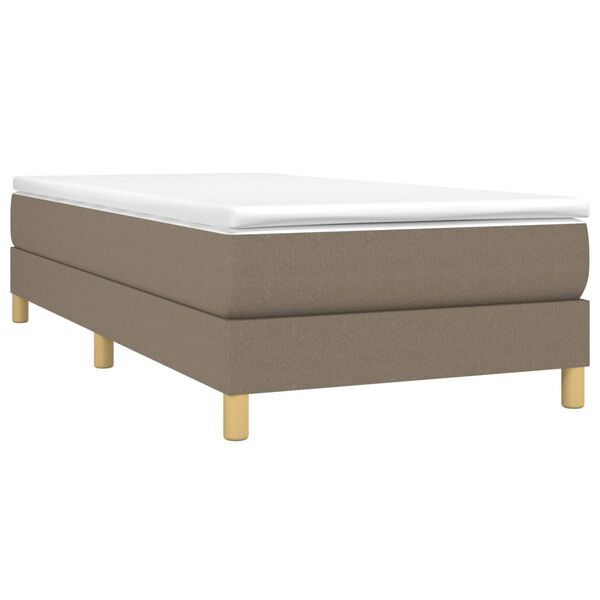 vidaXL Boxspring sengeramme 90x200 cm stof gr&aring;brun