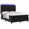 vidaXL Box spring seng med madras med LED Sort 140 x 200 cm Fl&oslash;jl