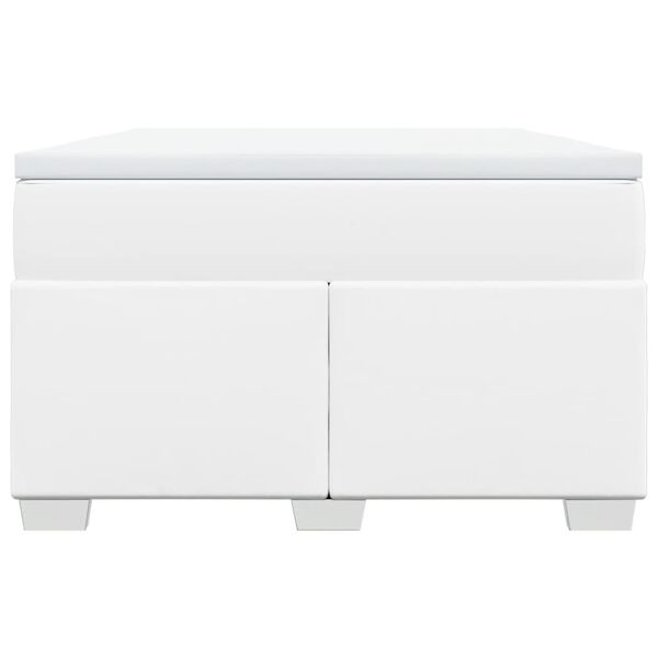 vidaXL kontinentalseng med madras 120x200 cm kunstl&aelig;der hvid