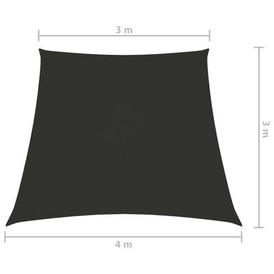 vidaXL solsejl 3/4x3 m oxfordstof trapezfacon antracitgrå