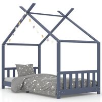 vidaXL sengestel til børneseng 90 x 200 cm massivt fyrretræ grå