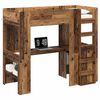 vidaXL Loft Sengestel med Skrivebord med hylde Gammelt tr&aelig; 80 x 200 cm